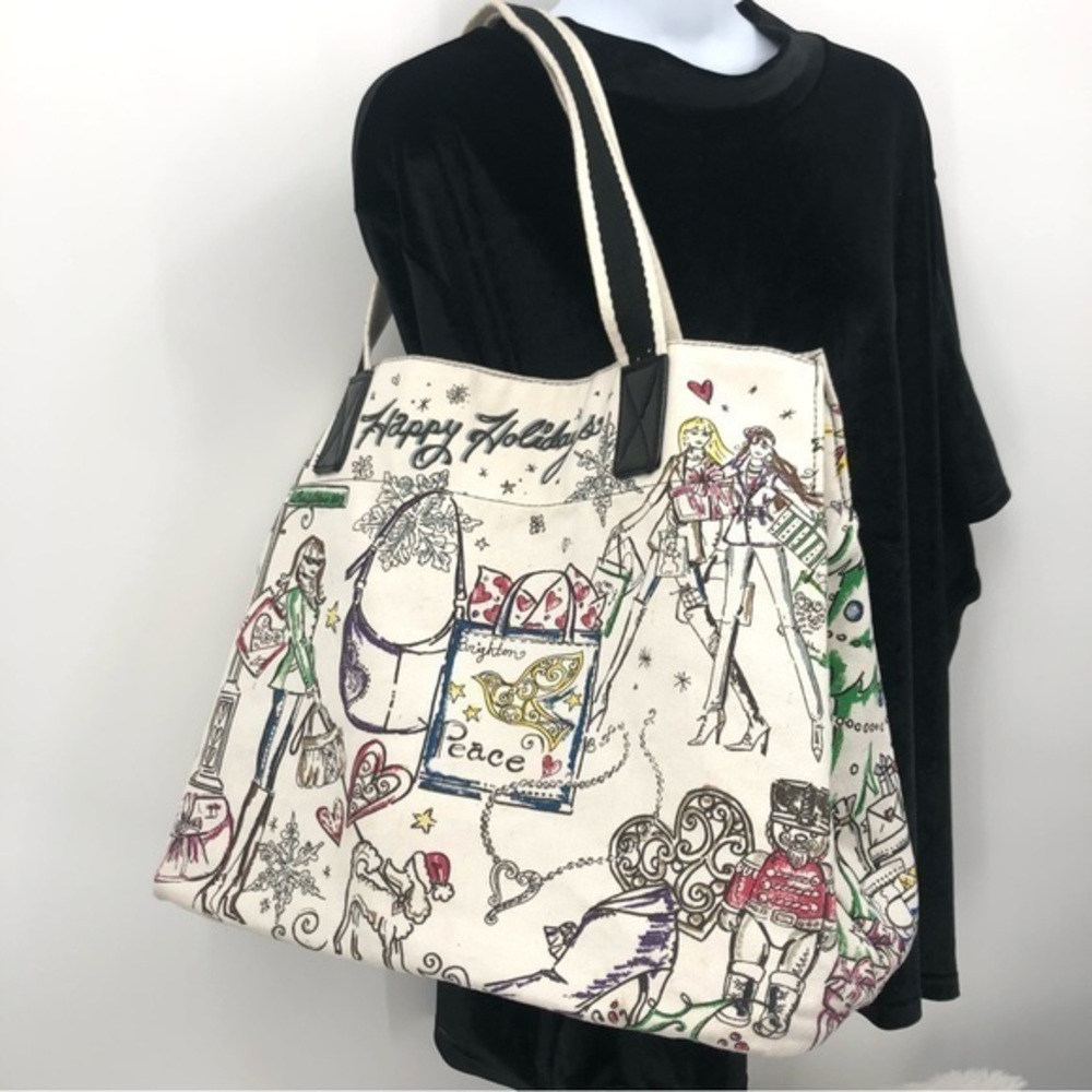 BRIGHTON Happy Holidays White Tote Bag